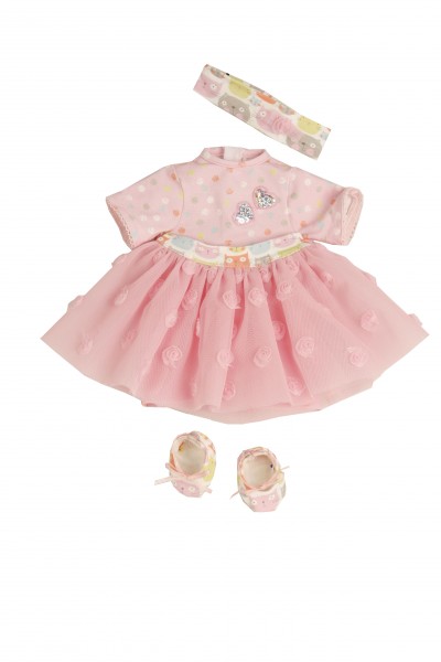 Kleidung zu Puppe 37 cm Schlummerle/Schlenkerle/Strampelchen rose mit Tüllrock