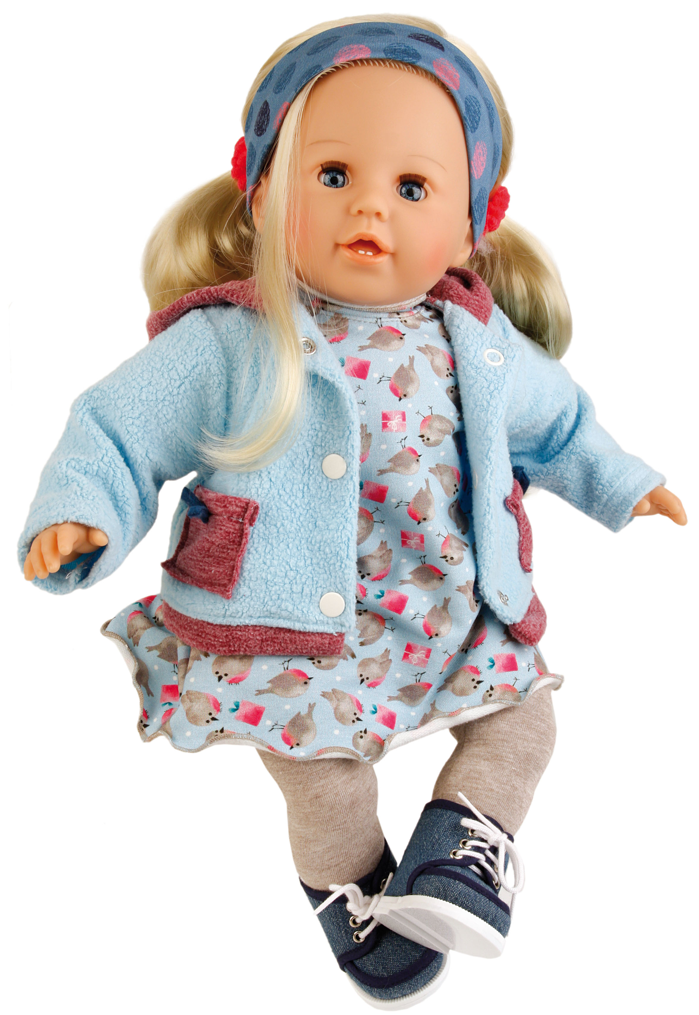 Puppe Susi 45 Cm Blonde Haare Blaue Schlafaugen Kleidung Winterlich In Blau Grau Spielpuppen Puppenwelt Schildkrot