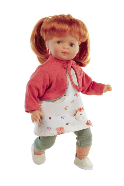 doll "Strampelchen"37 cm with red hair and painted eyes