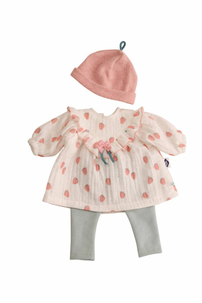 Kleidung zu Puppe Schlummerle 32 cm, Kleidung Erdbeer-Kleidung