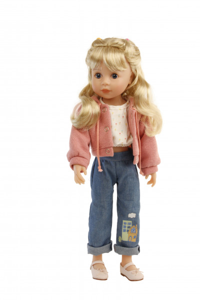 standing doll "Yella" 46 cm blond wig, blue eyes