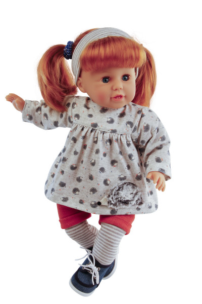 Puppe Susi 45 cm rote Haare, blaue Schlafaugen, Kleidung Igel-Look