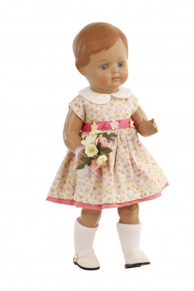 Puppe Christel 41 cm braune Malhaare, Sommerkleid