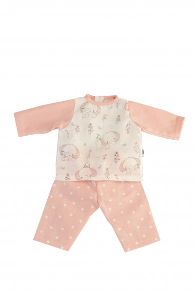 Kleidung Schlafanzug zu Puppe 32 -52 cm rose/weiss