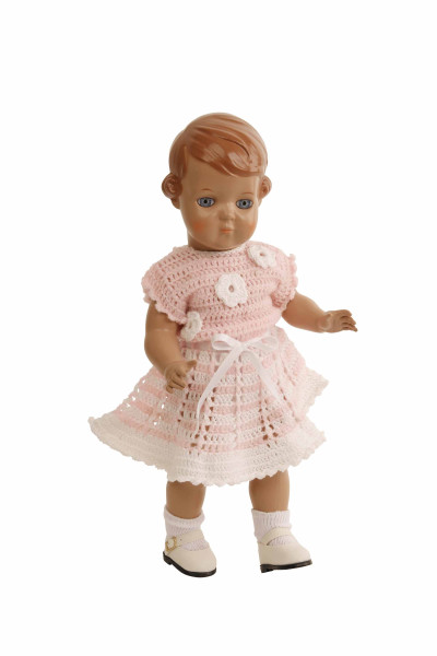 doll "Inge" 34 cm brown hair, blue eyes