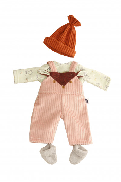 Kleidung zu Puppe Schlummerle 32 cm, winterlich in mint/rose/rostbraun