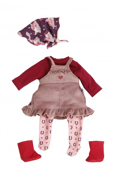 Kleidung zu Puppe 45 cm Susi/Hanni rose/rot/lila