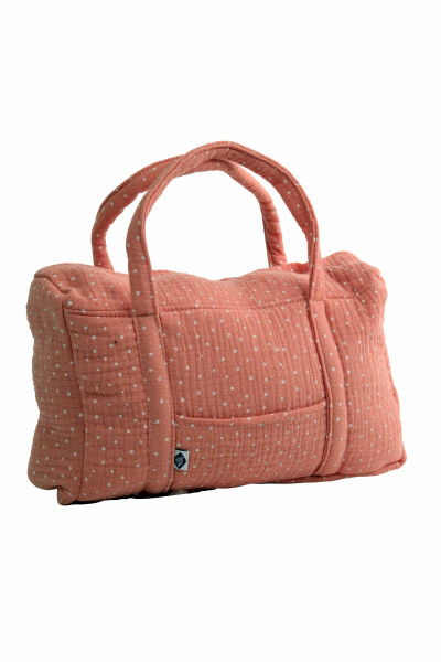 Wickeltasche rose getupft mit Wunschbestickung