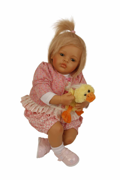 Baby Melissa 50 cm von Natali Blick blonde Haare, Kleidung pink/weiss-Copy