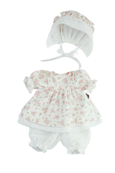 Hängekleid zu Baby Strampelchen 31cm weiss/rose