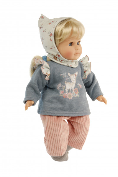 Kleidung zu Puppe 45 cm Hanni/Susi winterlich blau/rose/mint
