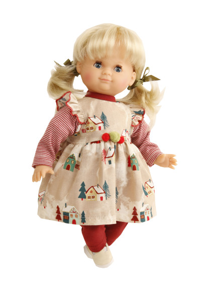 Puppe Schlummerle 32 cm blonde Haare, blaue Schlafaugen, Winterkleidung